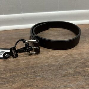 CC Filson 1 1/2" Double Belt Brown Leather Men's Sz 30 Silver Buckle‎ NWT